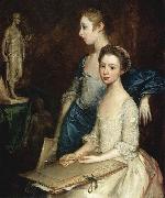 Portrat von Molly und Peggy mit Zeichenutensilien Thomas Gainsborough